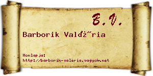Barborik Valéria névjegykártya