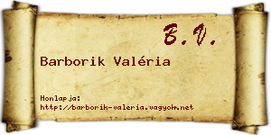Barborik Valéria névjegykártya